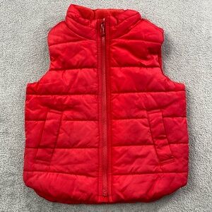 Gap 4 Toddler Kids Red Puffer Sherpa Lined Full Zip Vest